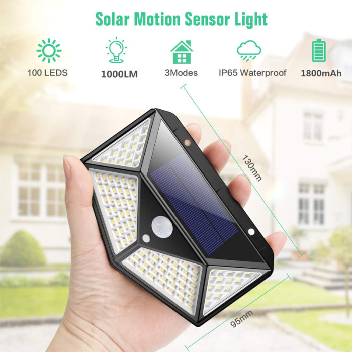 100 LED Smart Solar Light with Motion Sensor LED Wireless Weatherproof Light