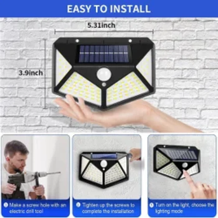 100 LED Smart Solar Light with Motion Sensor LED Wireless Weatherproof Light