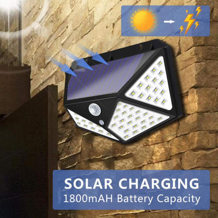 100 LED Smart Solar Light with Motion Sensor LED Wireless Weatherproof Light